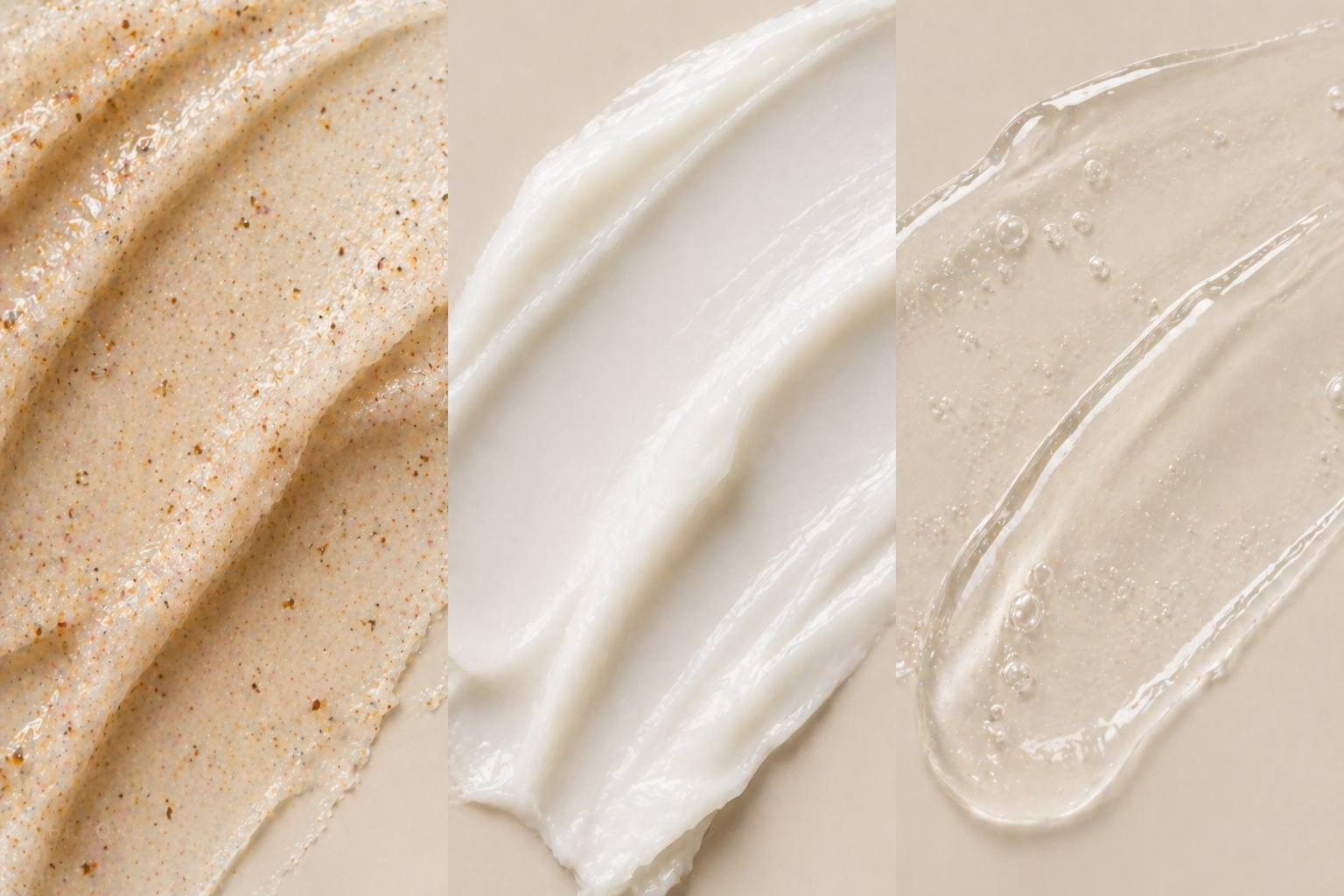Lightweight skincare gel texture applied on skin